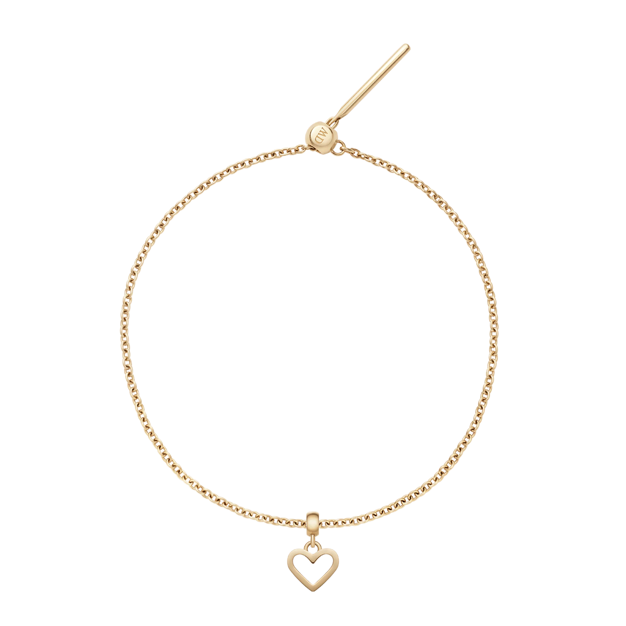 Heart Hanging Shape Gold Charm + Snake Bracelet G